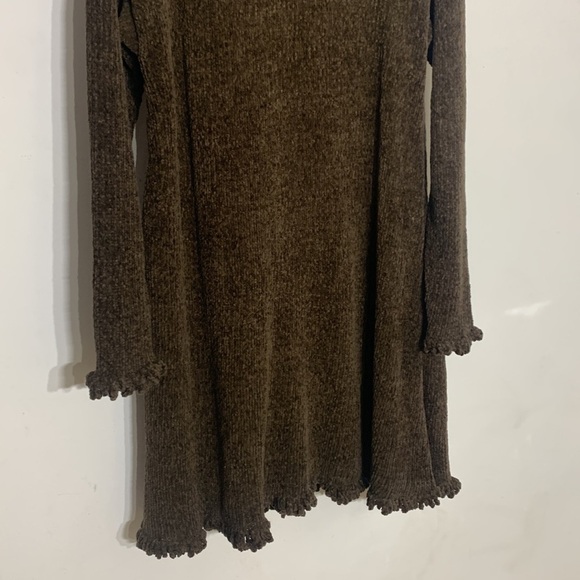 Vintage style works acrylic long sleeve brown sweater dress women’s size medium - Picture 4 of 8